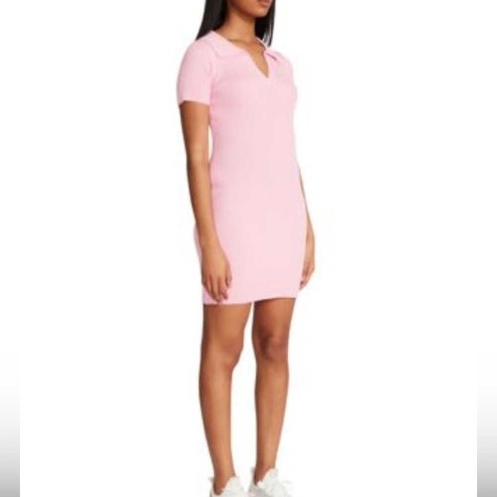 BB Dakota Steve Madden Pink ribbed collared mini dress